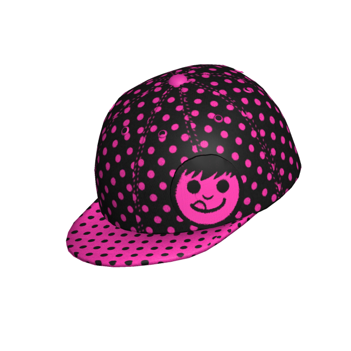 ♡ scene polka dot black pink neff snapback cap