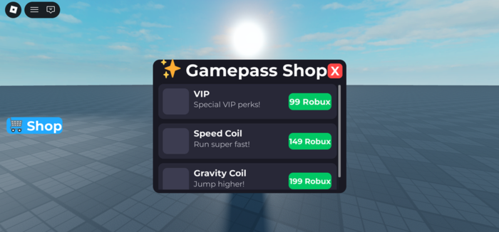 Gamepass Shop preview 1