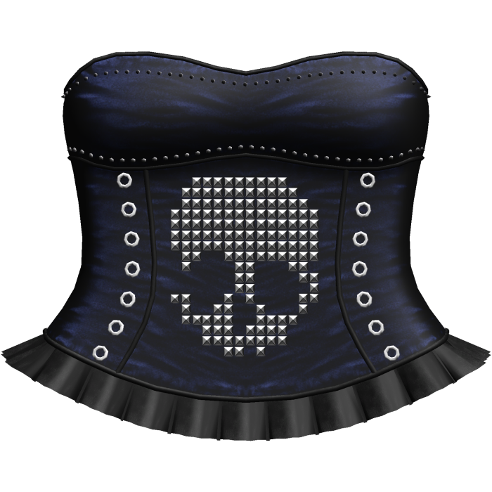 emo studded skeleton short dress in black and blue