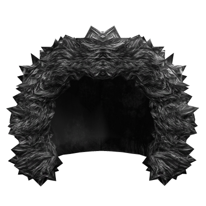 Oversized Grunge Fur Hood (Black)