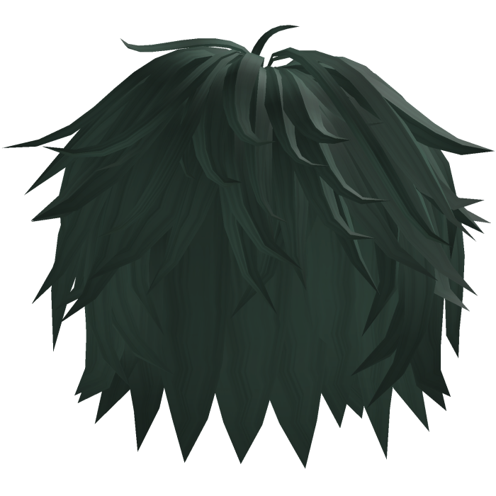 Dark Green Fluffy Messy Layered Anime Hair 