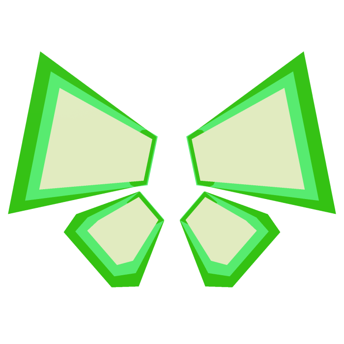Green digital blocky butterfly wings