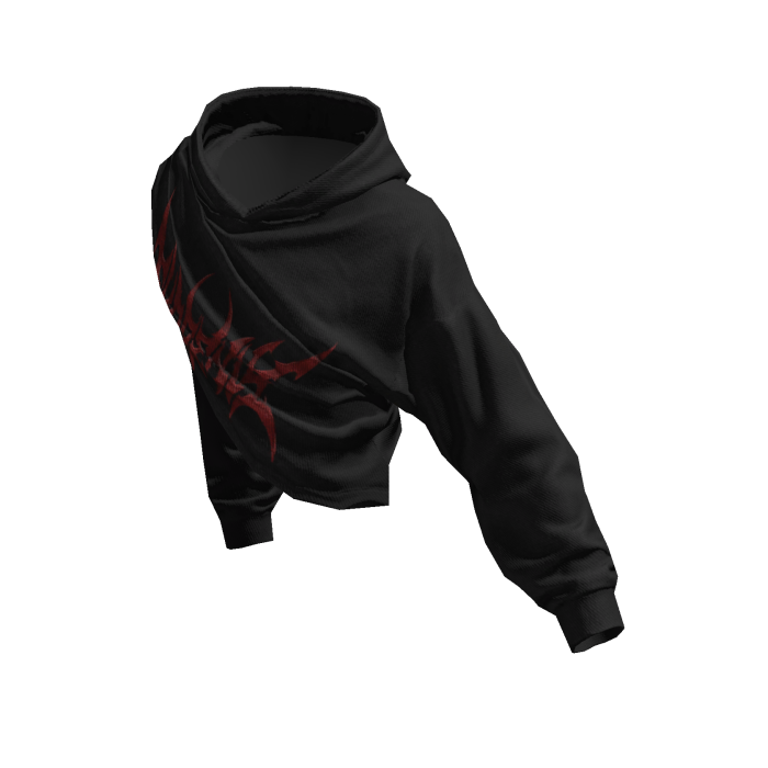 Half Raised Hoodie Black w/ Red Svddenly Print