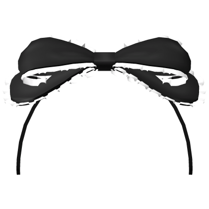 𐔌 𖹭 big doll headband bow black Roblox item