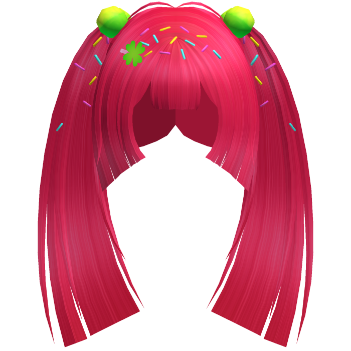 ♡ kawaii clover sprinkles long pigtails in red
