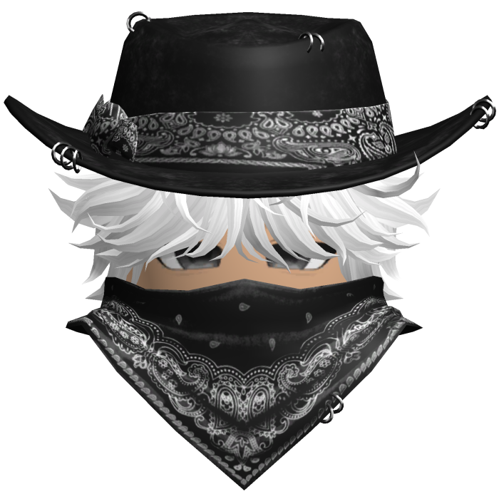 Gothic Cowboy Bandit w/ Neckscarf & Cowboy Hat