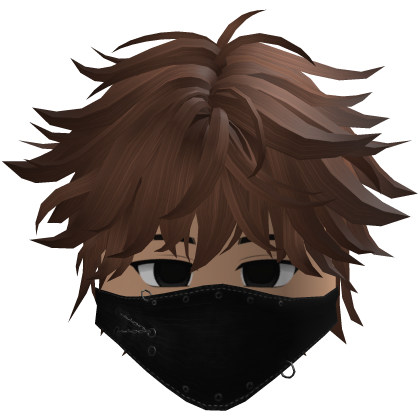 Cute Emo Boy Mask Black Y2K emo ( bronw )