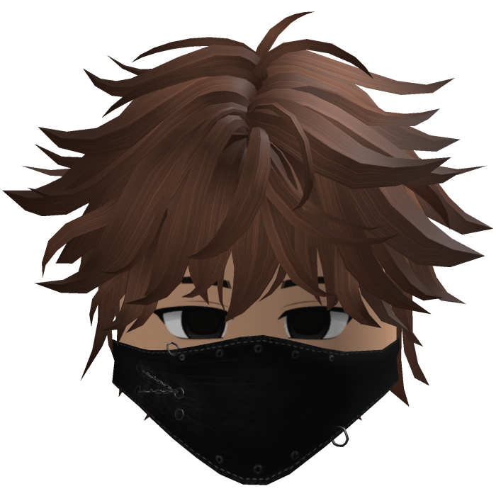 Cute Emo Boy Mask Black Y2K emo ( bronw )