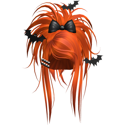 Gothic Bat Spiky Updo W/ Bow In Orange Roblox item