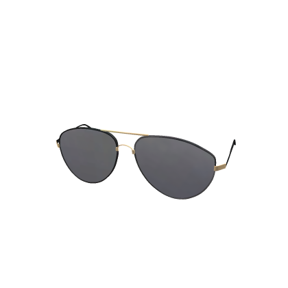 Gold and Black Aviator Sunglasses