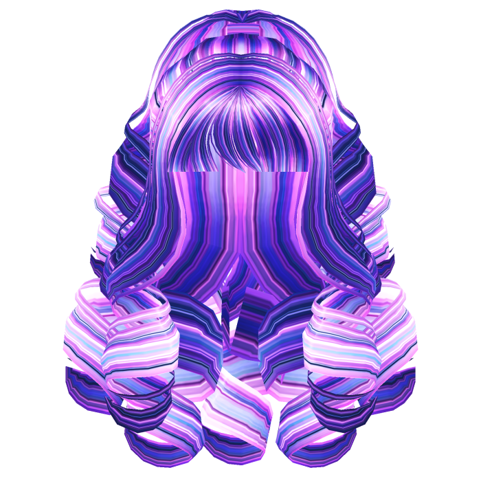 Fluffy Curly Pearl Ponytail Violet Galaxy