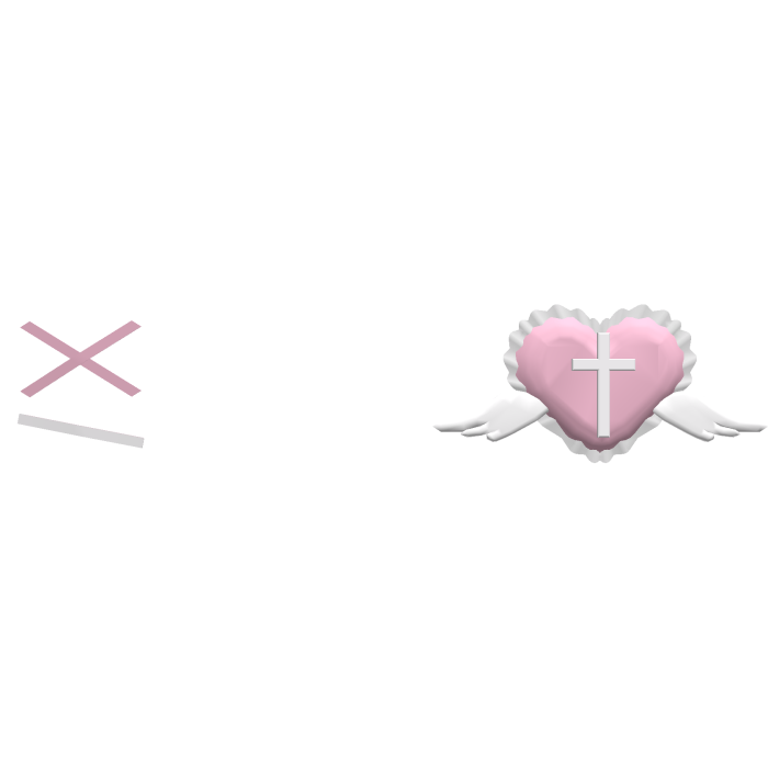 Goth Medic Nurse Heart hairclips Pink & white