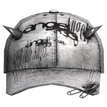 white distressed worn angel cap