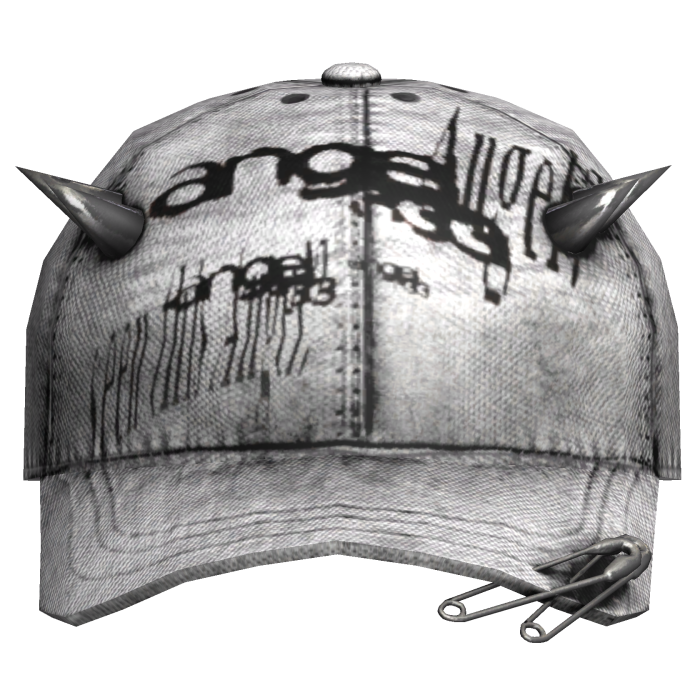 white distressed worn angel cap