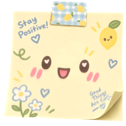 Kawaii Taped Sticky Note Face