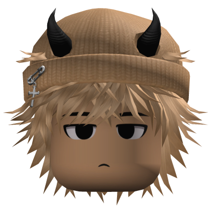 Messy Hair w/ Horned Beanie (Blonde)