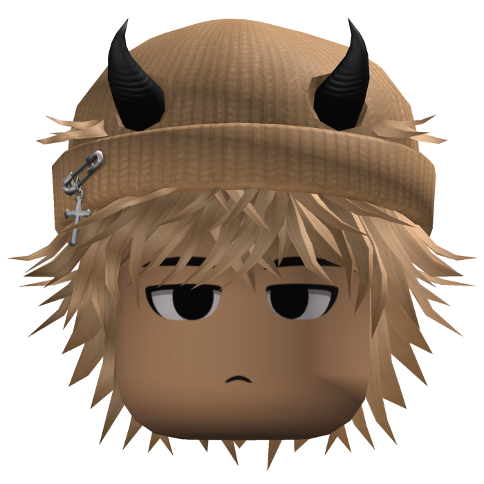 Messy Hair w/ Horned Beanie (Blonde)