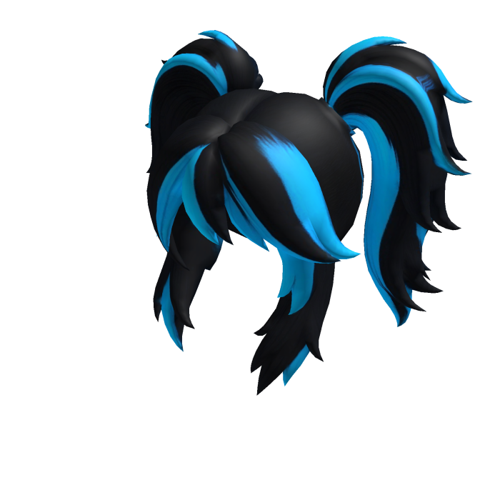 Anime twin Pony Tail Black & Blue Thick