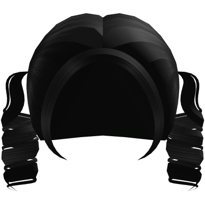 ˚.  ᵎᵎ cutesy black curly pigtails Roblox item