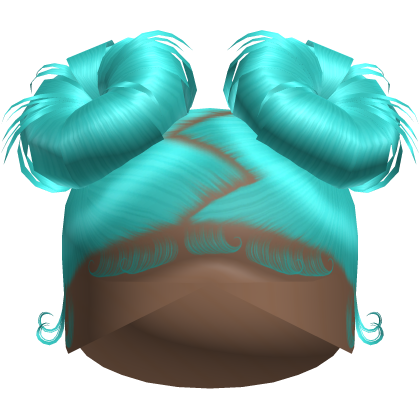 Doll Zig-Zag Part Double Buns (Teal)