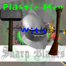 plastic men with sharp blades