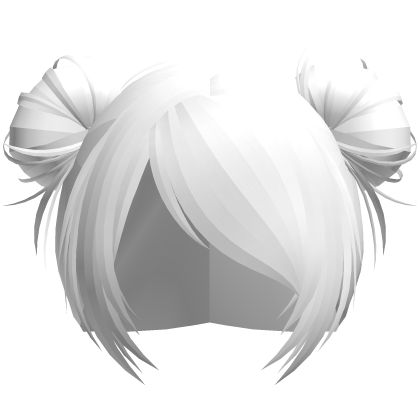 Mini White Bun Side Swept Bangs Hair Roblox item