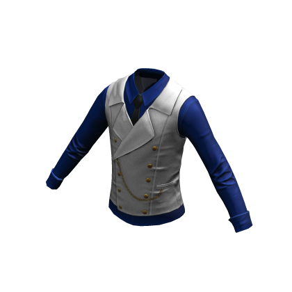 Formal Shirt w/ Vest & Tie | White Blue thumbnail