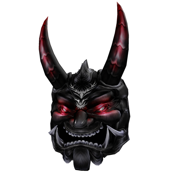 Black Red Dark Abyss Samurai Demon Oni Mask
