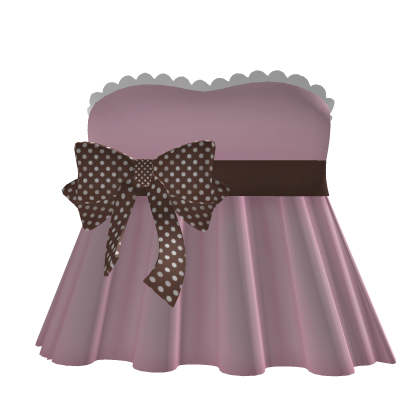 ♡ coquette babypink babydoll dress with brown bow Roblox item