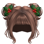 Brown Hair Buns w Holly