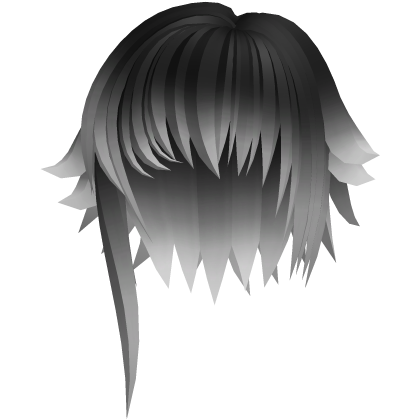 cute messy short hair w side tufts in black white