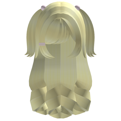 ♡ yellow long tuft cute kawai curly hair Roblox item