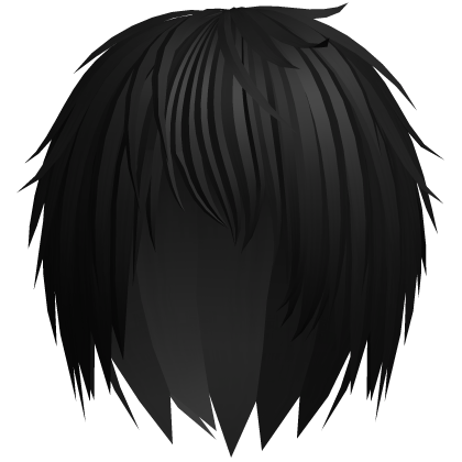 vkei whispy japanese anime boy hair (black) Roblox item