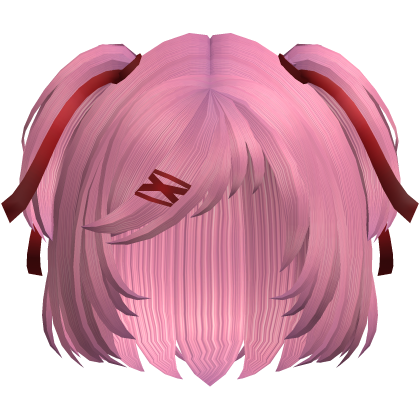Natsuki Doki pink pigtails w/ ribbons (DDLC)
