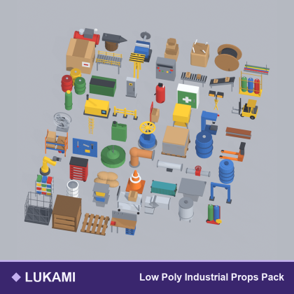 Low Poly Industrial Props Pack Warehouse x60
