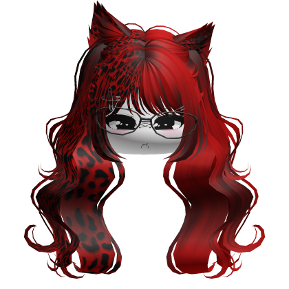 Wavy Moe Pigtails w/ Cat Ears (Red Leopard)