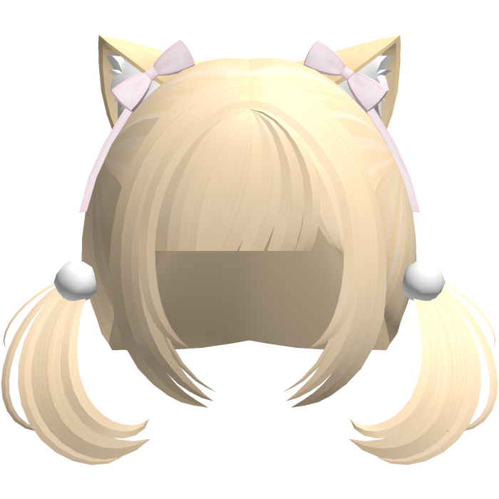 neko cat cute pigtails in creamy blonde