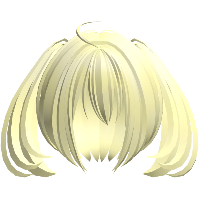 2000s moe short fluffy side ponytails yellow