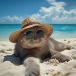 Cat on da beach