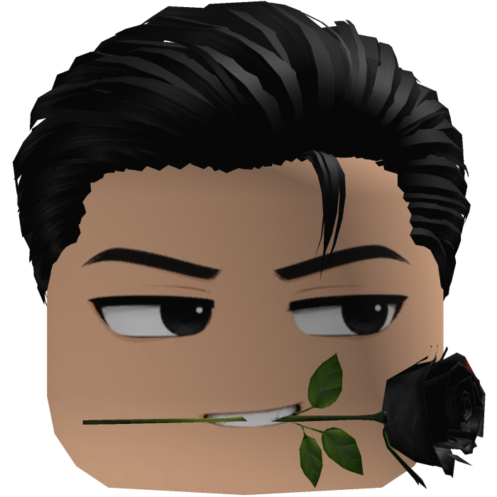 Black Slickback Cuteboy w/ Black Rose 