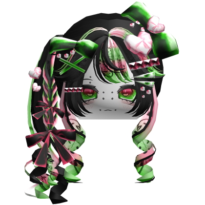 Vkei Scene Emo Moe Hair Combo Pink Green