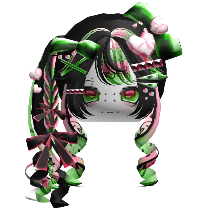 Vkei Scene Emo Moe Hair Combo Pink Green