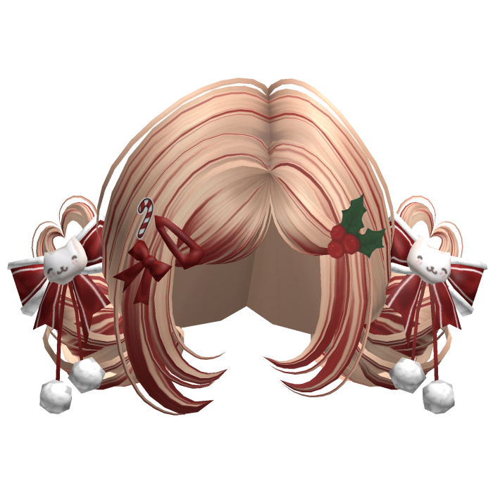 ♡ Christmas Buns w/ Bows (Blonde & Red)
