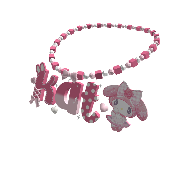 ♡ ⸝⸝ kat | pink my melody beaded necklace ˚