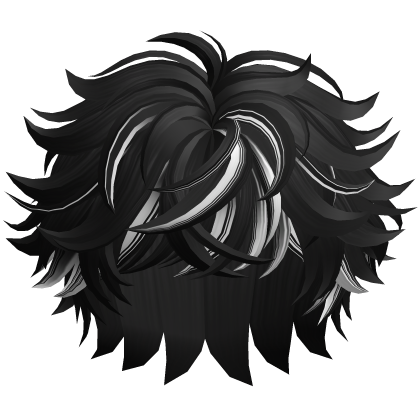 Messy Fluffy Anime Boy Hair (Black & White)