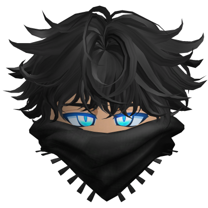 Emo Messy Black Hair Blue Eyes Roblox item
