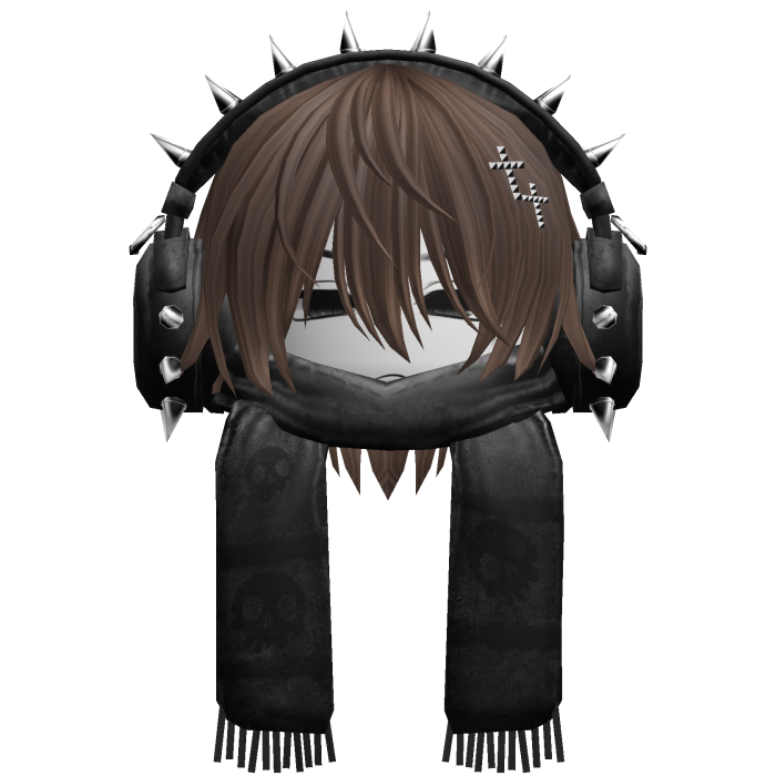 Boy Hair&Emo Headphones&Scarf Brown V2