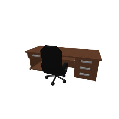 Dark Brown Desk With A Wheelchair