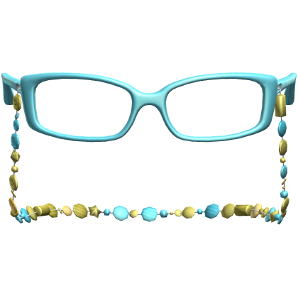 Retro Gyaru Button Beads Glasses Teal Green