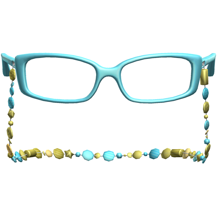 Retro Gyaru Button Beads Glasses Teal Green